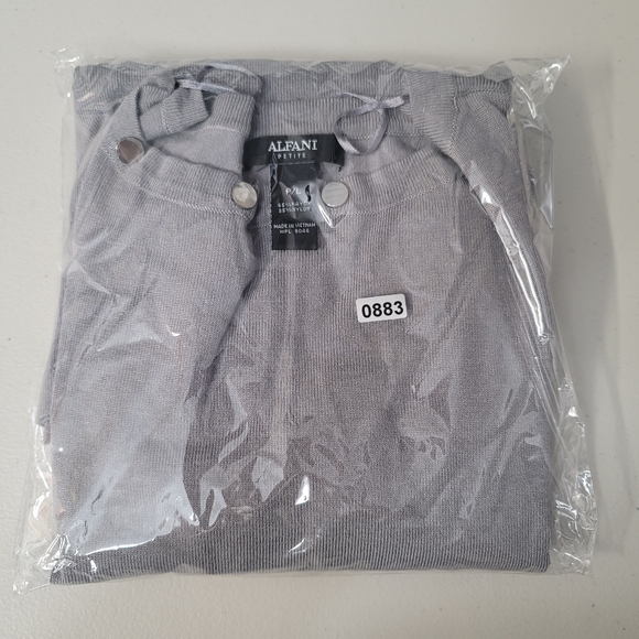 Alfani Womens Grey Sliver Embellished Pullover Sweater   Size P/L - Picture 10 of 10